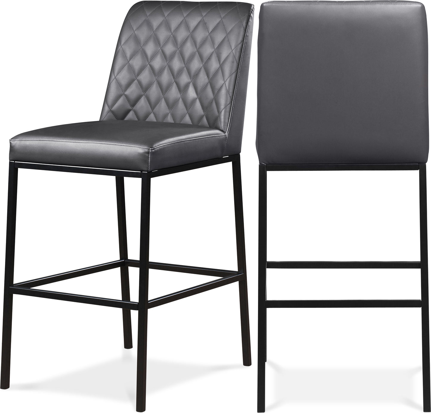 Bryce Black Vegan Leather Stool