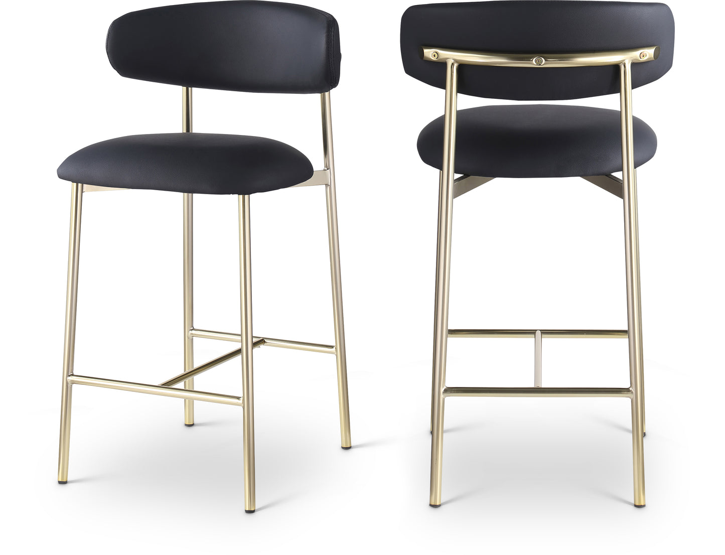 Lupita Black Vegan Leather Counter Stool