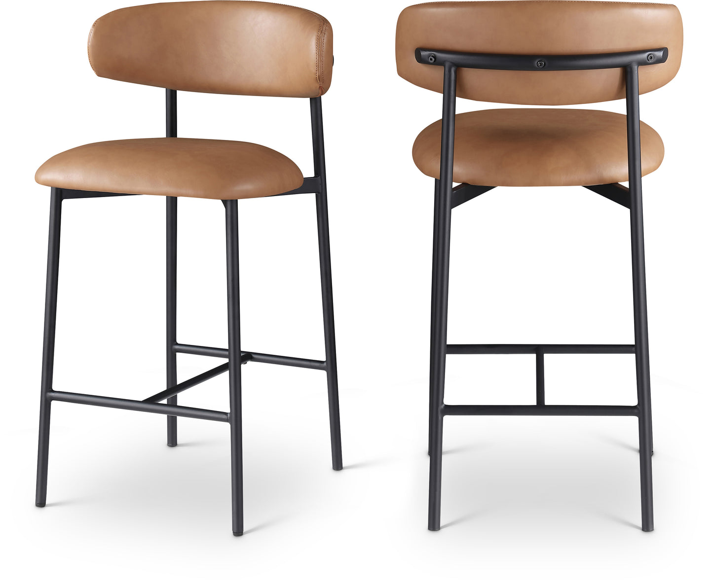 Lupita Black Vegan Leather Counter Stool