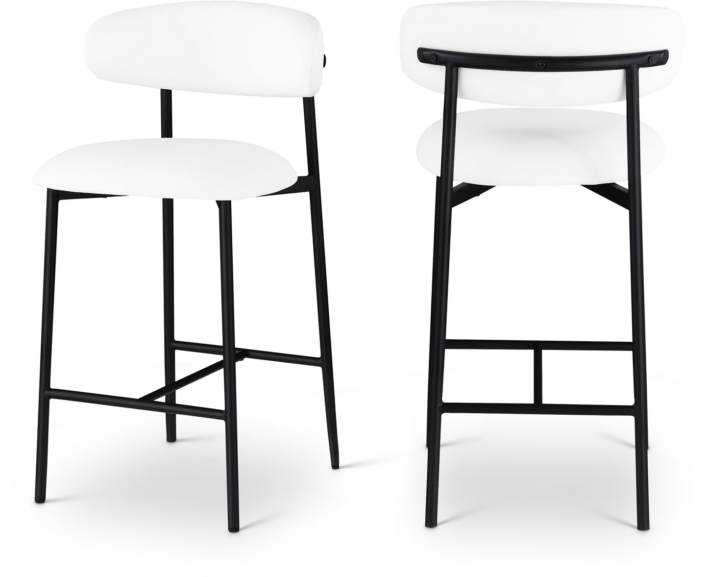 Lupita Black Vegan Leather Counter Stool