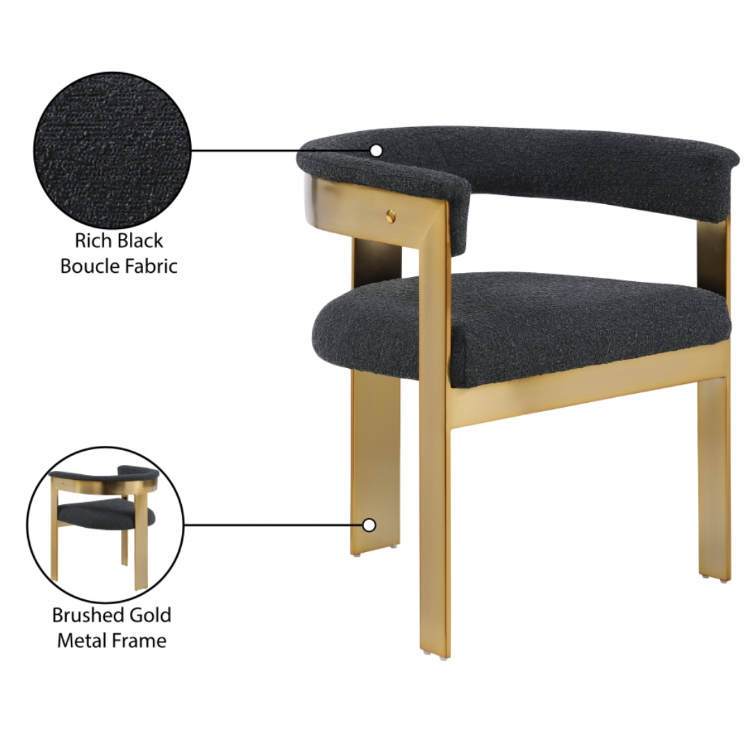 Romeo Black Boucle Fabric Dining Chair