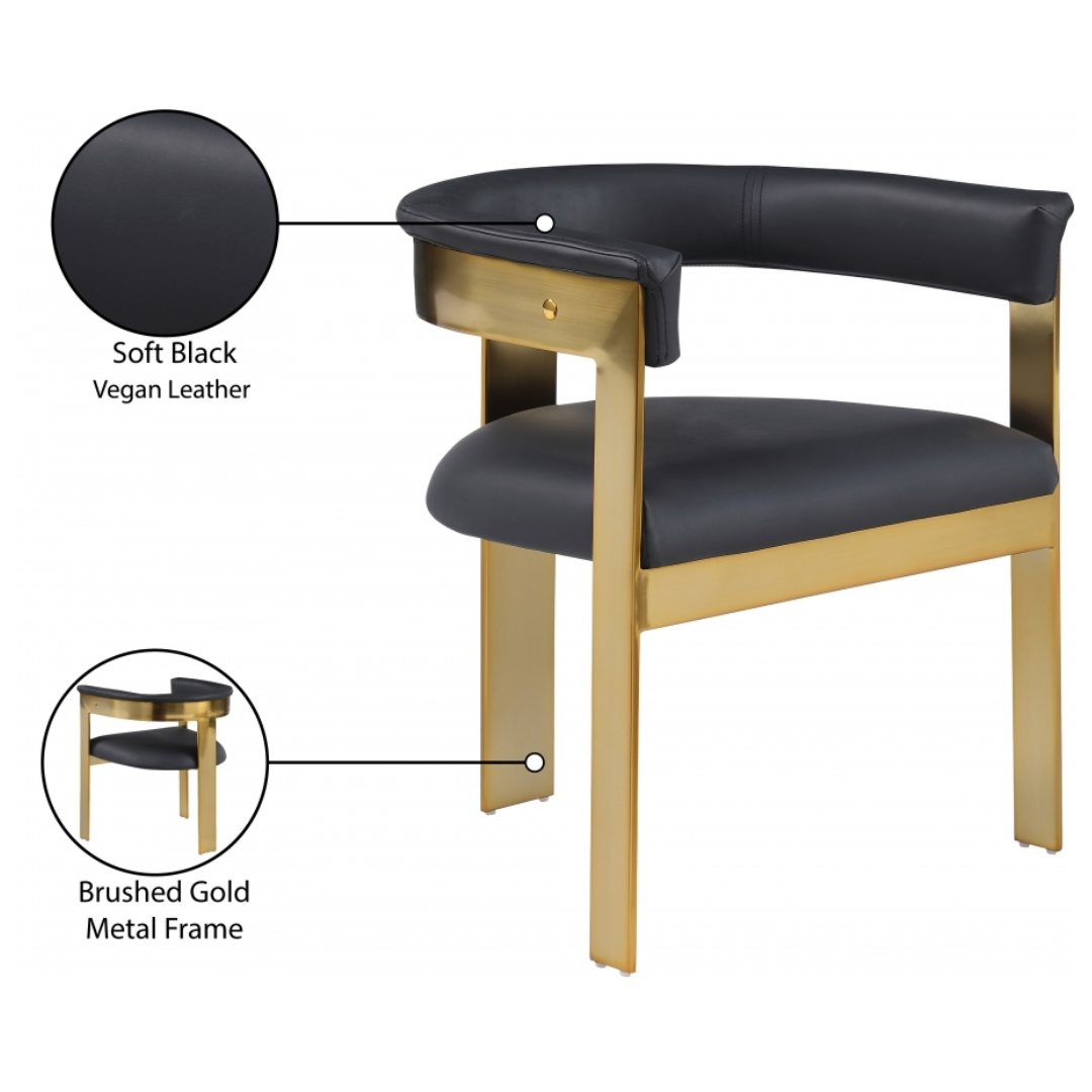 Romeo Black Vegan Leather Dining Chair