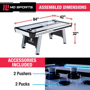 Barrington 84" AIR Powered Hockey Table with Built-in LED Lights