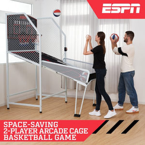 ESPN Space Saving 2-Player Arcade Cage Basketball Game