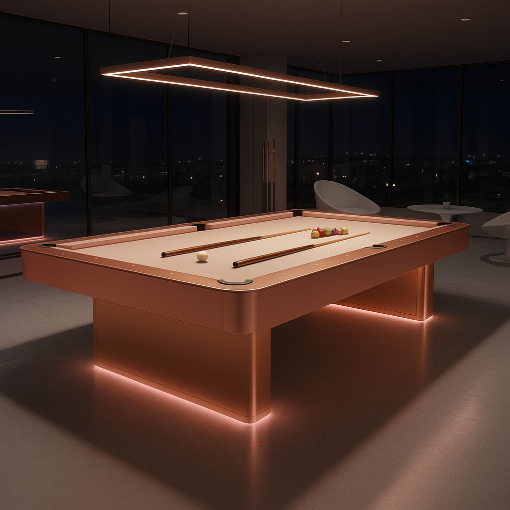The Orion Luxury Modern LED Slate Pool Table By White Billiards