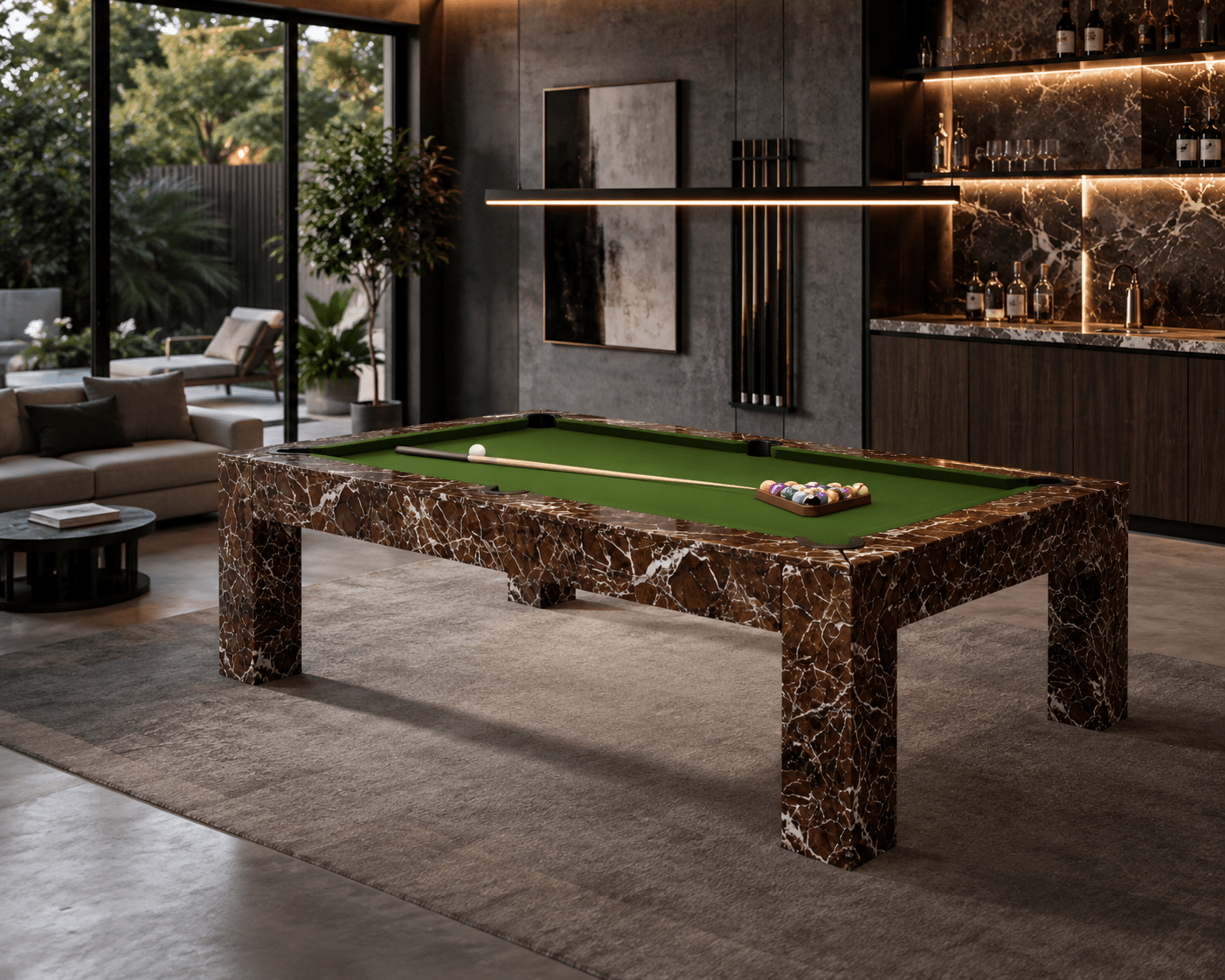 White Billiards Scarlett Modern Slate Pool Table - White Billiards