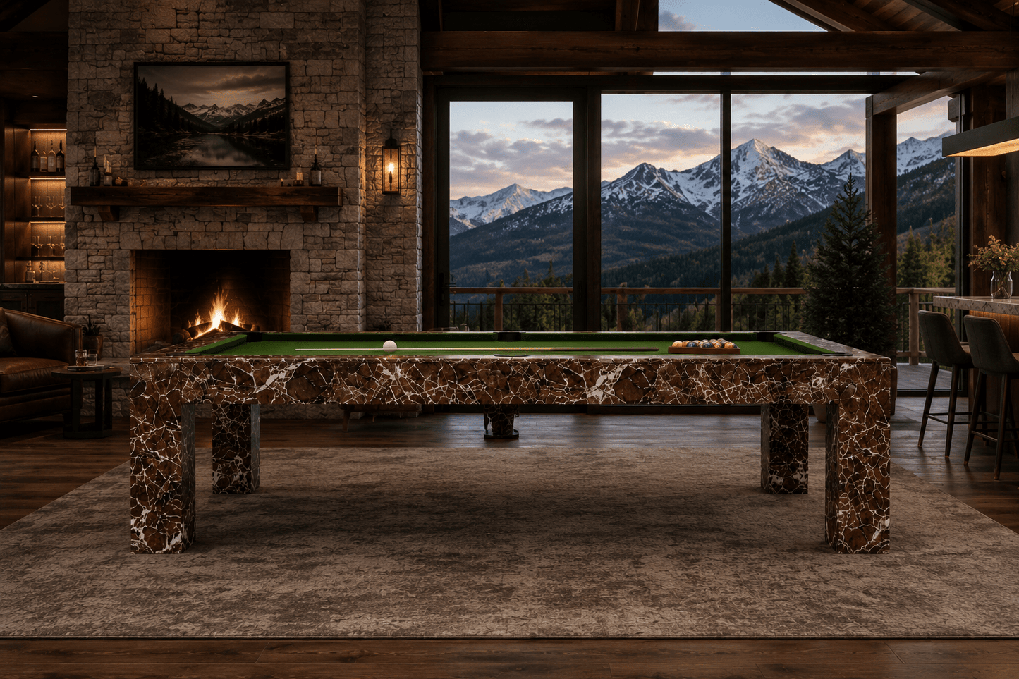 White Billiards Scarlett Modern Slate Pool Table - White Billiards