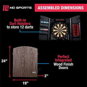 MD Sports BristleSmart Electronic Dartboard Cabinet