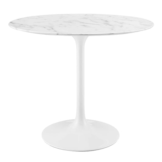 Lippa 36" Round Artificial Marble Dining Table by Modway