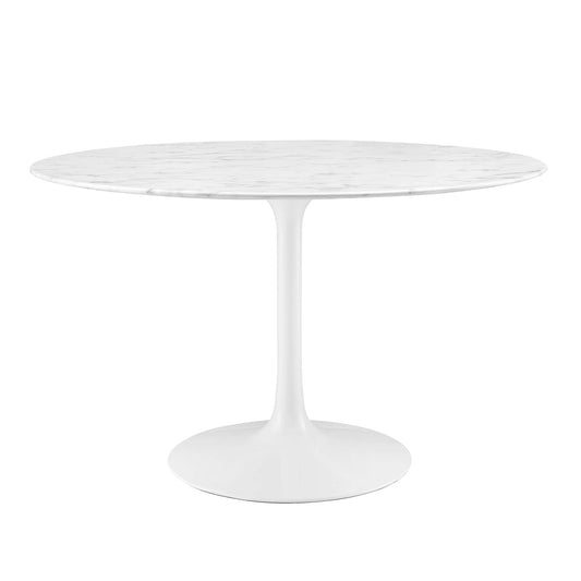 Lippa 48" Round Artificial Marble Dining Table by Modway