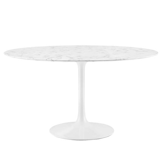 Lippa 54" Round Artificial Marble Dining Table by Modway