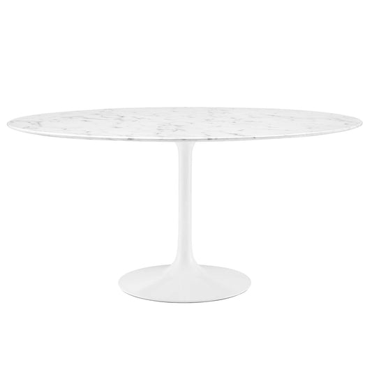 Lippa 60" Round Artificial Marble Dining Table by Modway