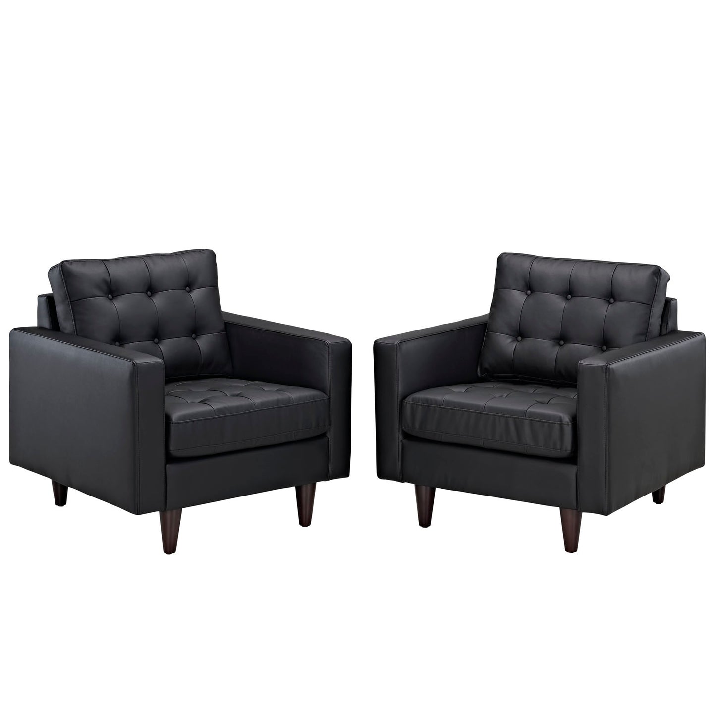 Empress Leather Armchair Set of 2 by Modway