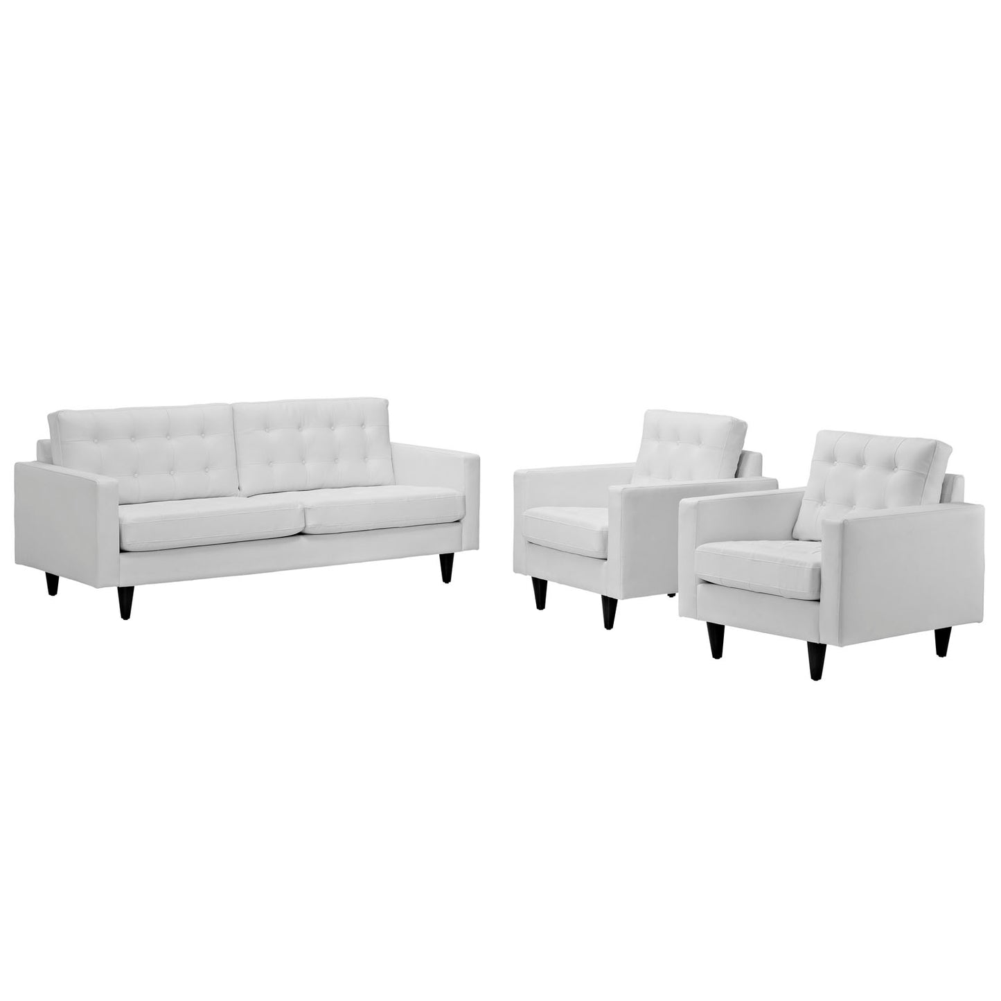 Empress Sofa and Armchairs Set of 3 by Modway