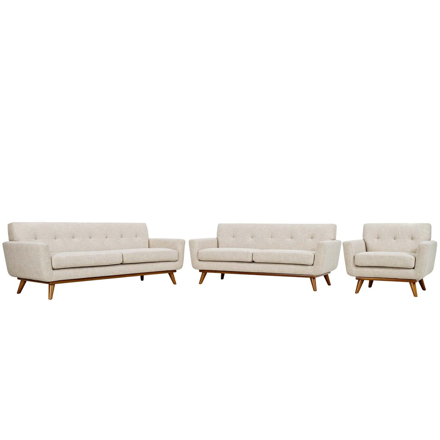 Engage Sofa Loveseat and Armchair Set of 3 by Modway