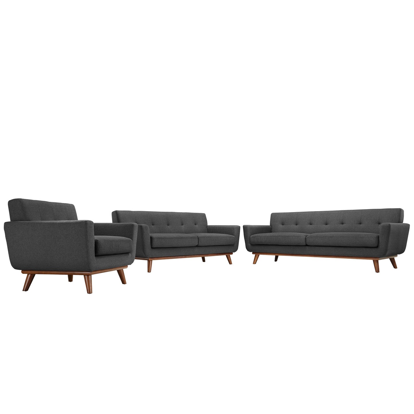 Engage Sofa Loveseat and Armchair Set of 3 by Modway