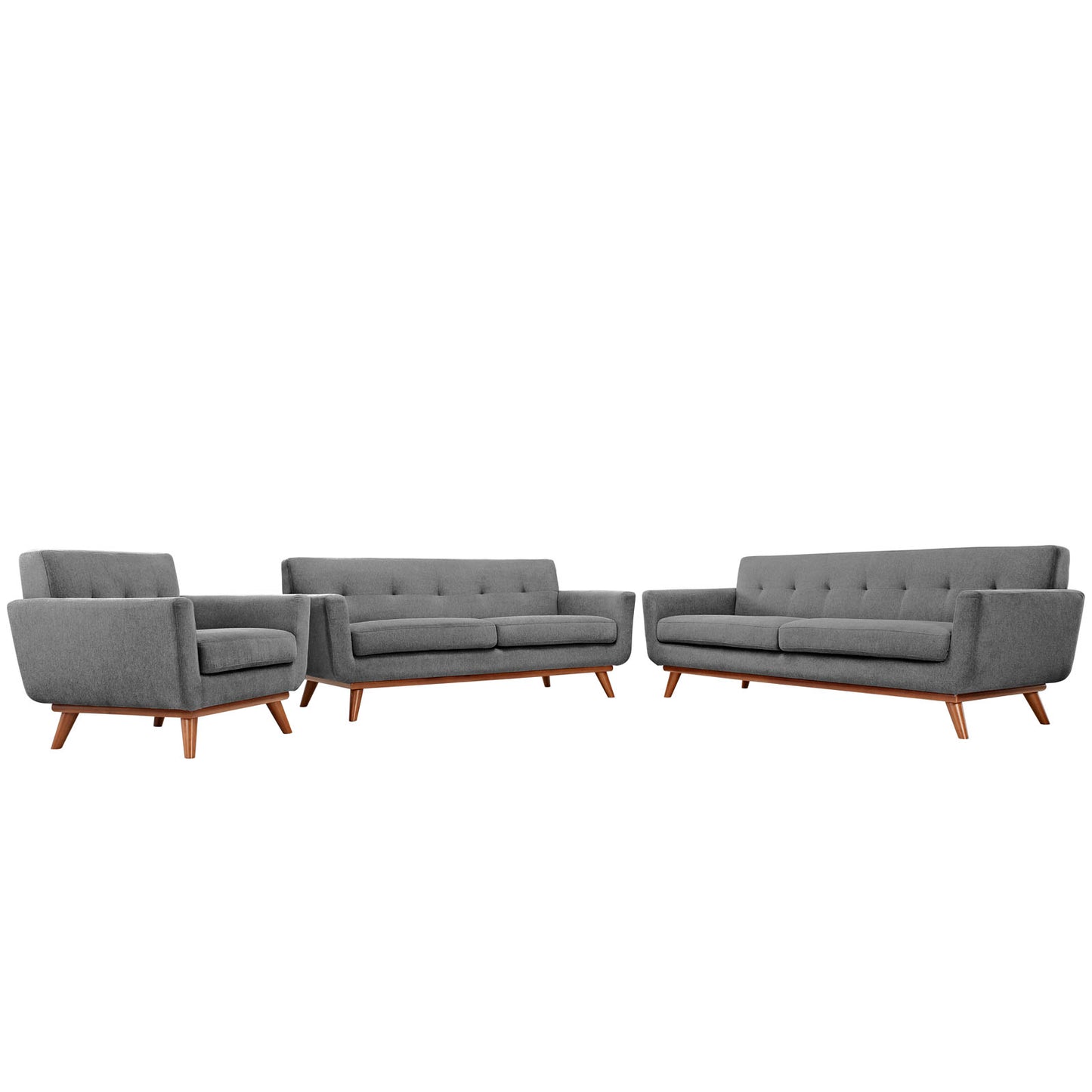 Engage Sofa Loveseat and Armchair Set of 3 by Modway