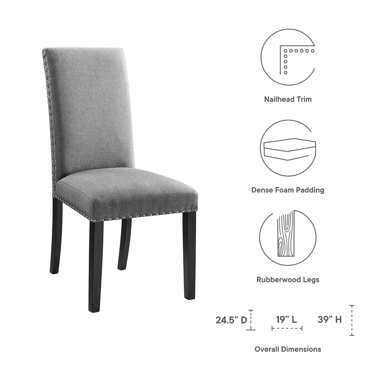 Parcel Dining Upholstered Fabric Side Chair by Modway