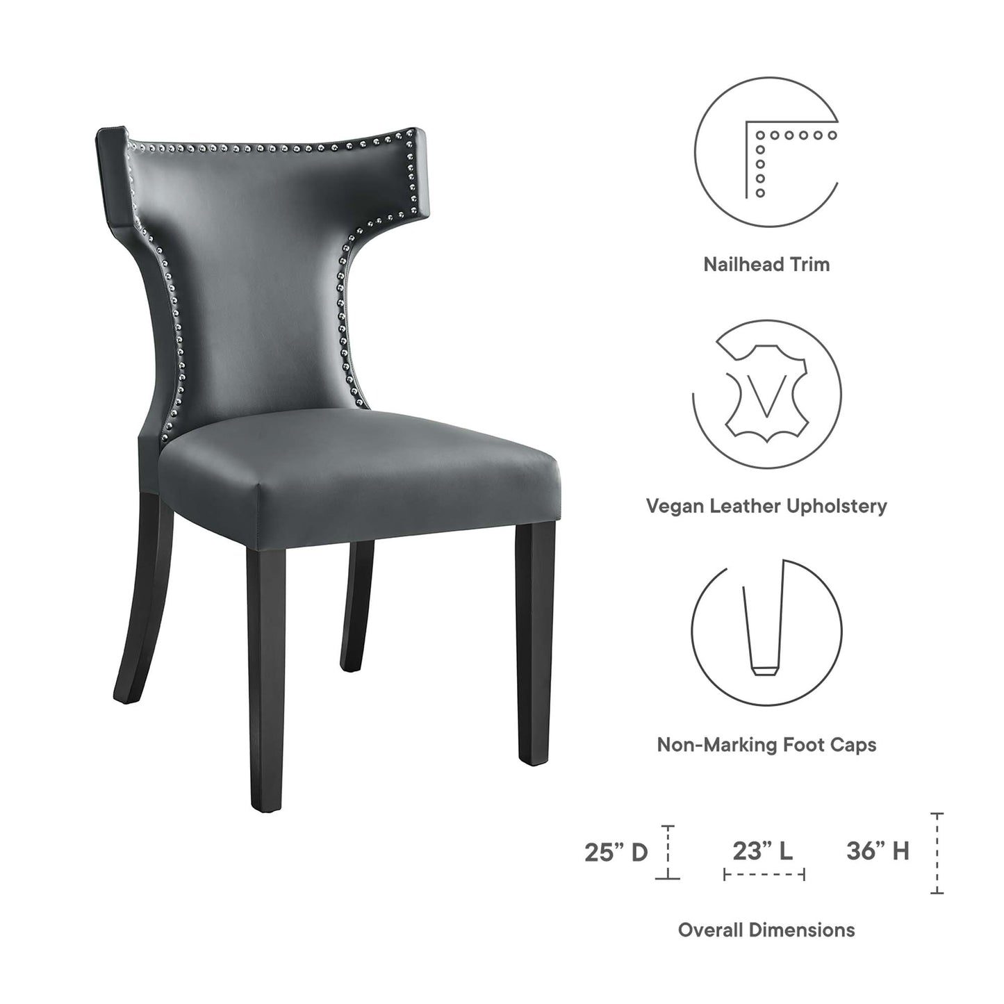 Curve Vegan Leather Dining Chair by Modway