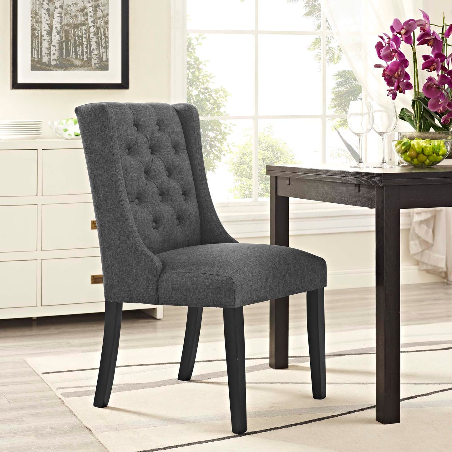 Baronet Button Tufted Fabric Dining Chair by Modway