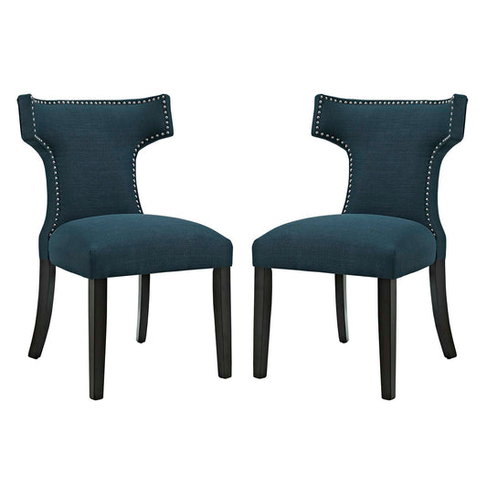 Curve Fabric Dining Side Chair Set of 2 by Modway