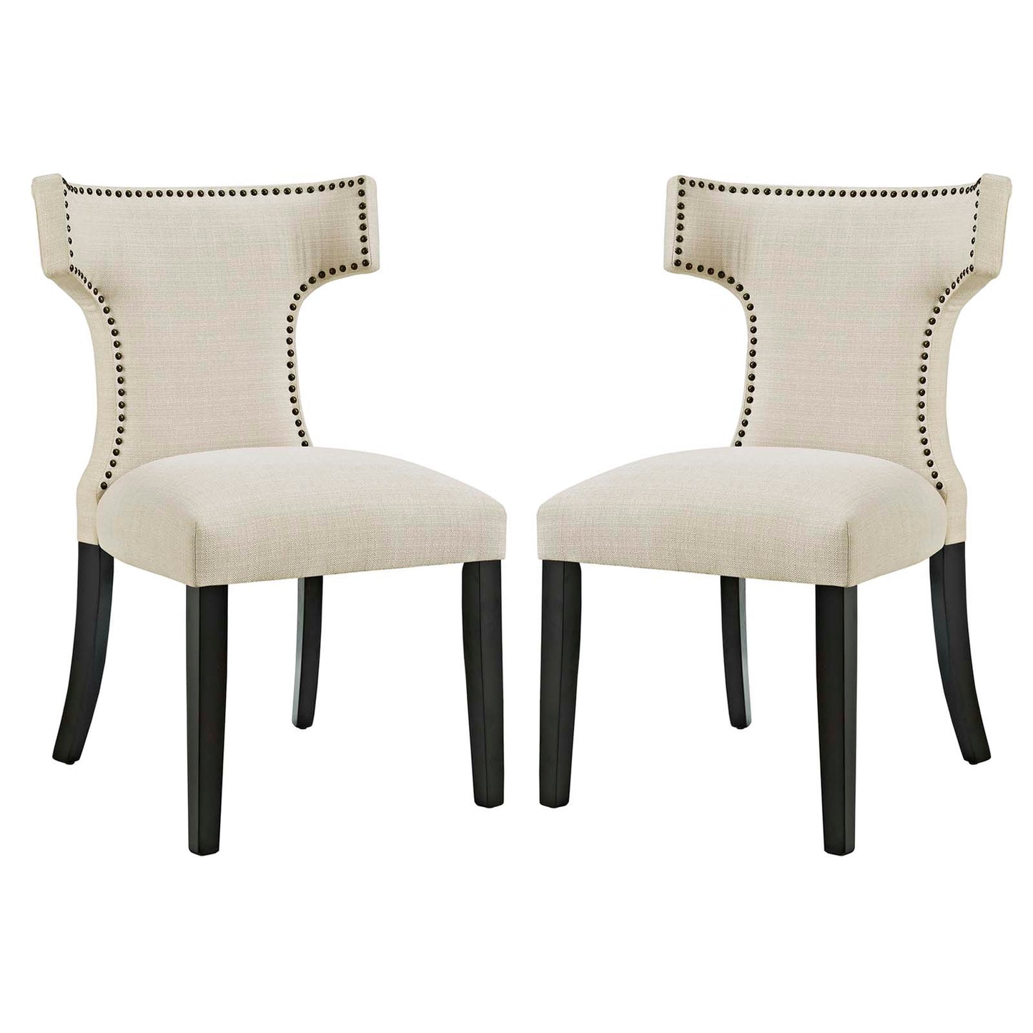 Curve Fabric Dining Side Chair Set of 2 by Modway