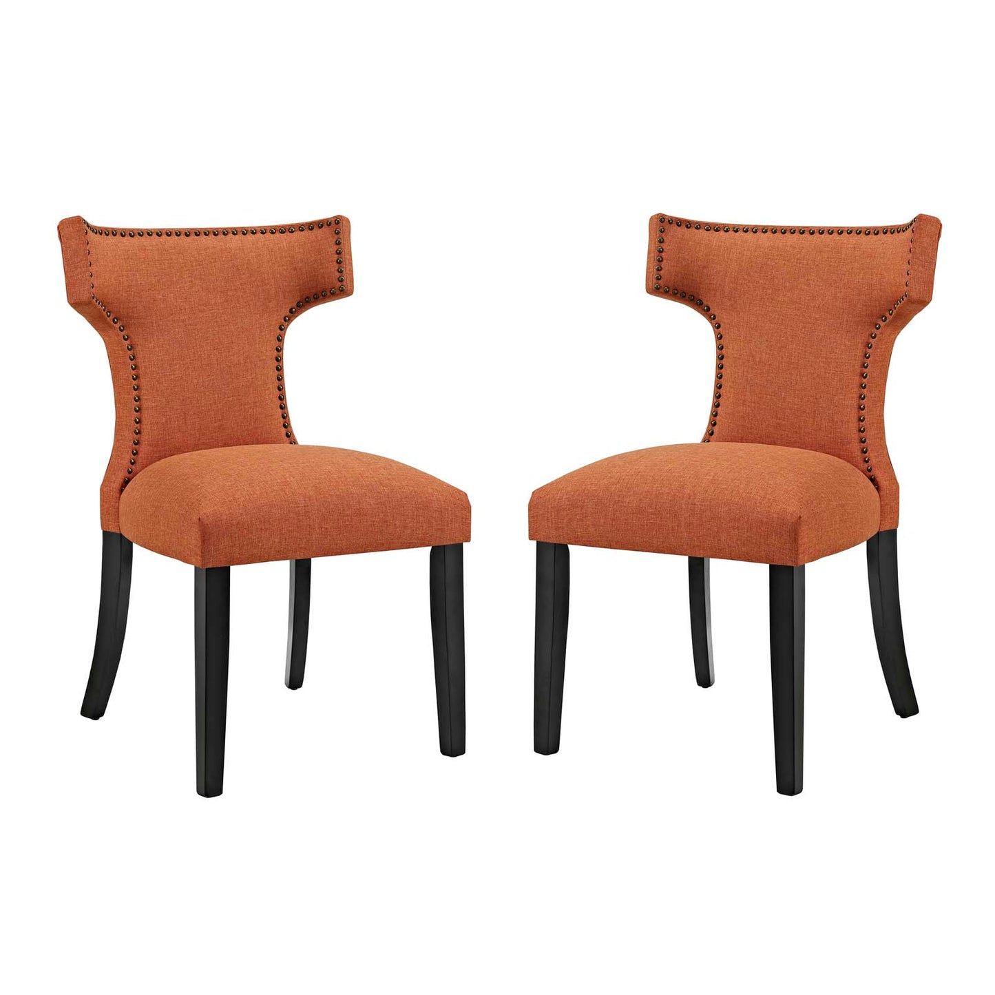 Curve Fabric Dining Side Chair Set of 2 by Modway