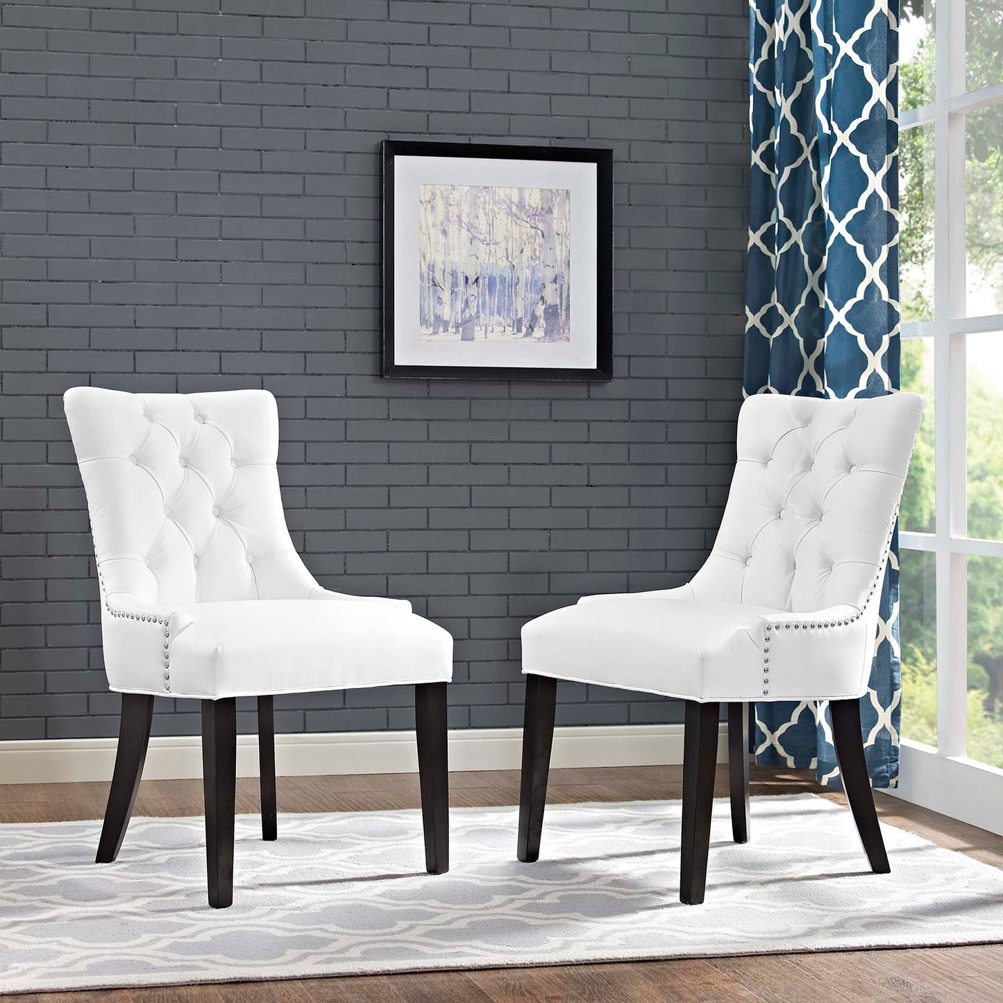 Regent Vinyl Dining Side Chair Set of 2 by Modway