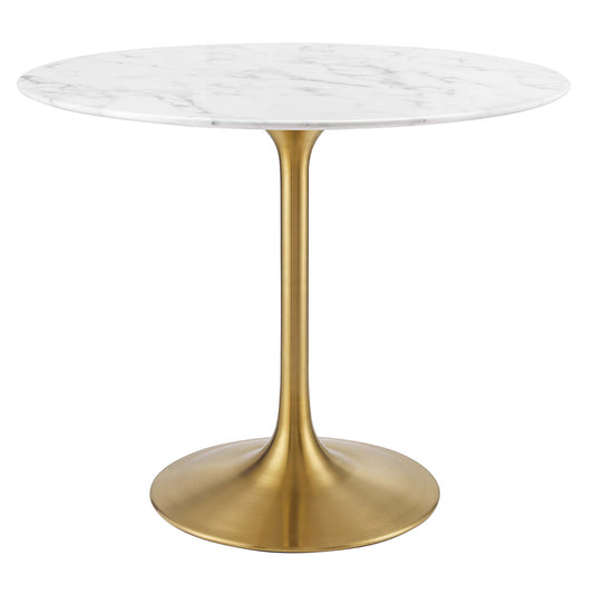 Lippa 36" Round Artificial Marble Dining Table by Modway