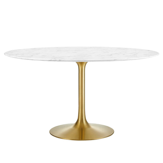 Lippa 54" Round Artificial Marble Dining Table by Modway