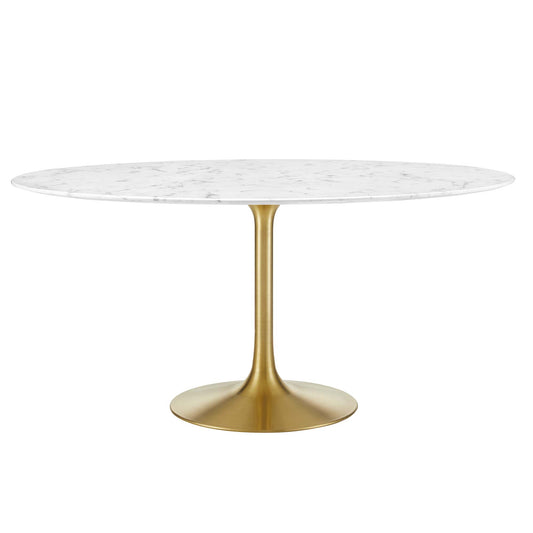 Lippa 60" Round Artificial Marble Dining Table by Modway