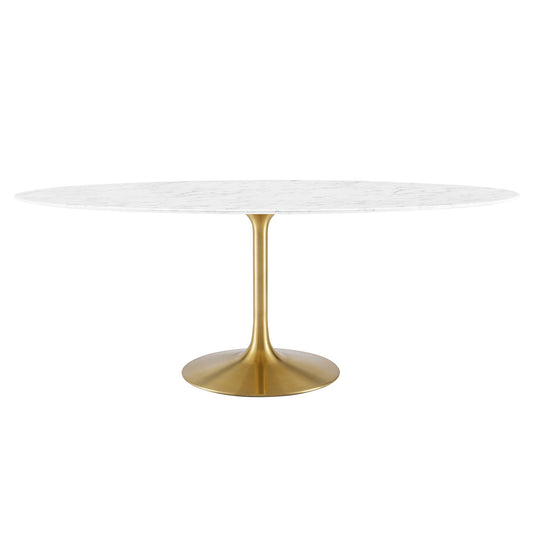 Lippa 78" Oval Artificial Marble Dining Table by Modway