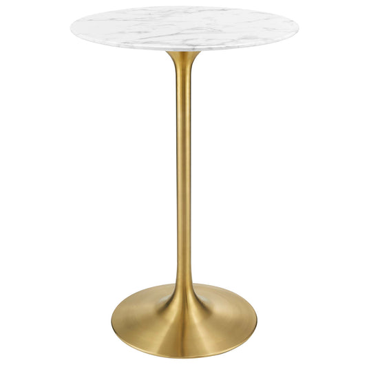 Lippa 28" Round Artificial Marble Bar Table by Modway