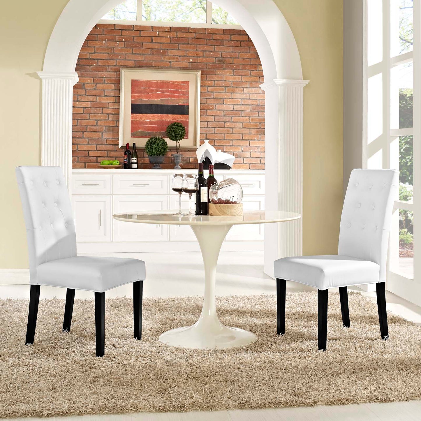 Confer Vinyl Dining Side Chair Set of 2 by Modway