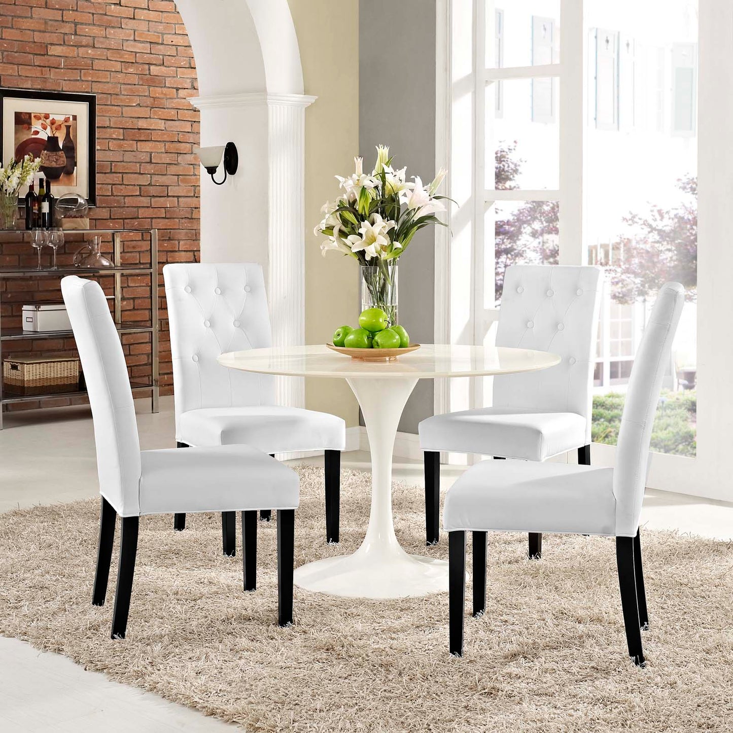 Confer Vinyl Dining Side Chair Set of 4 by Modway