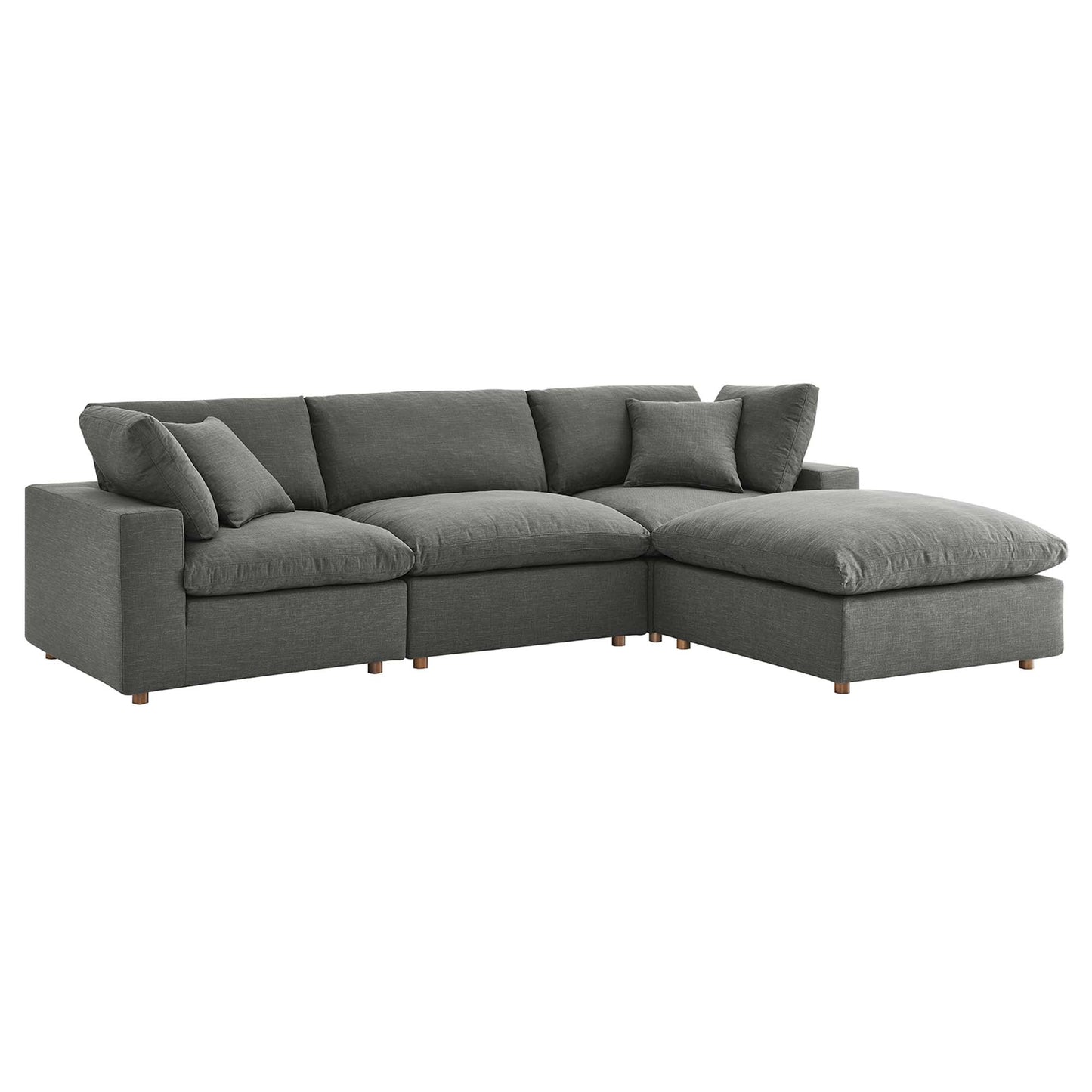 Commix 4 Piece Down Filled Overstuffed Sectional Sofa Set by Modway