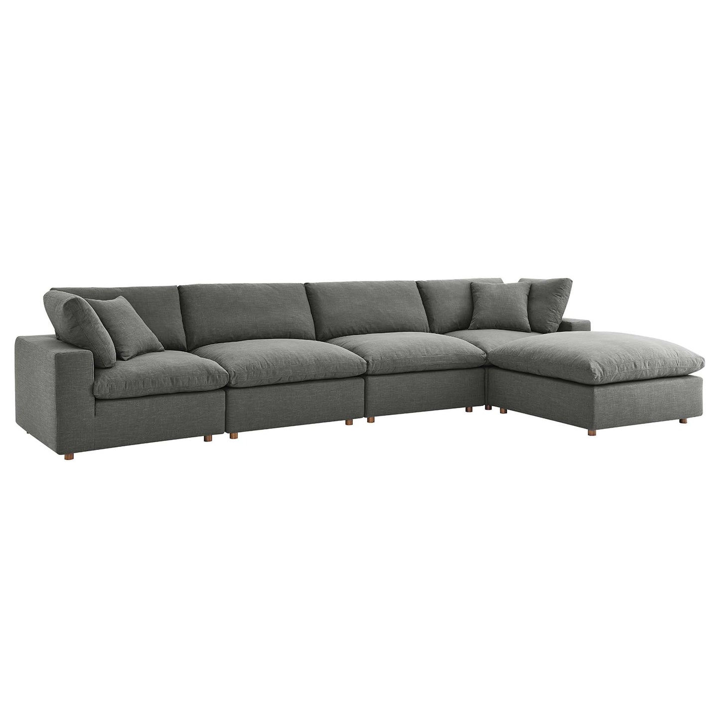 Commix 5 Piece Down Filled Overstuffed Sectional Sofa Set by Modway