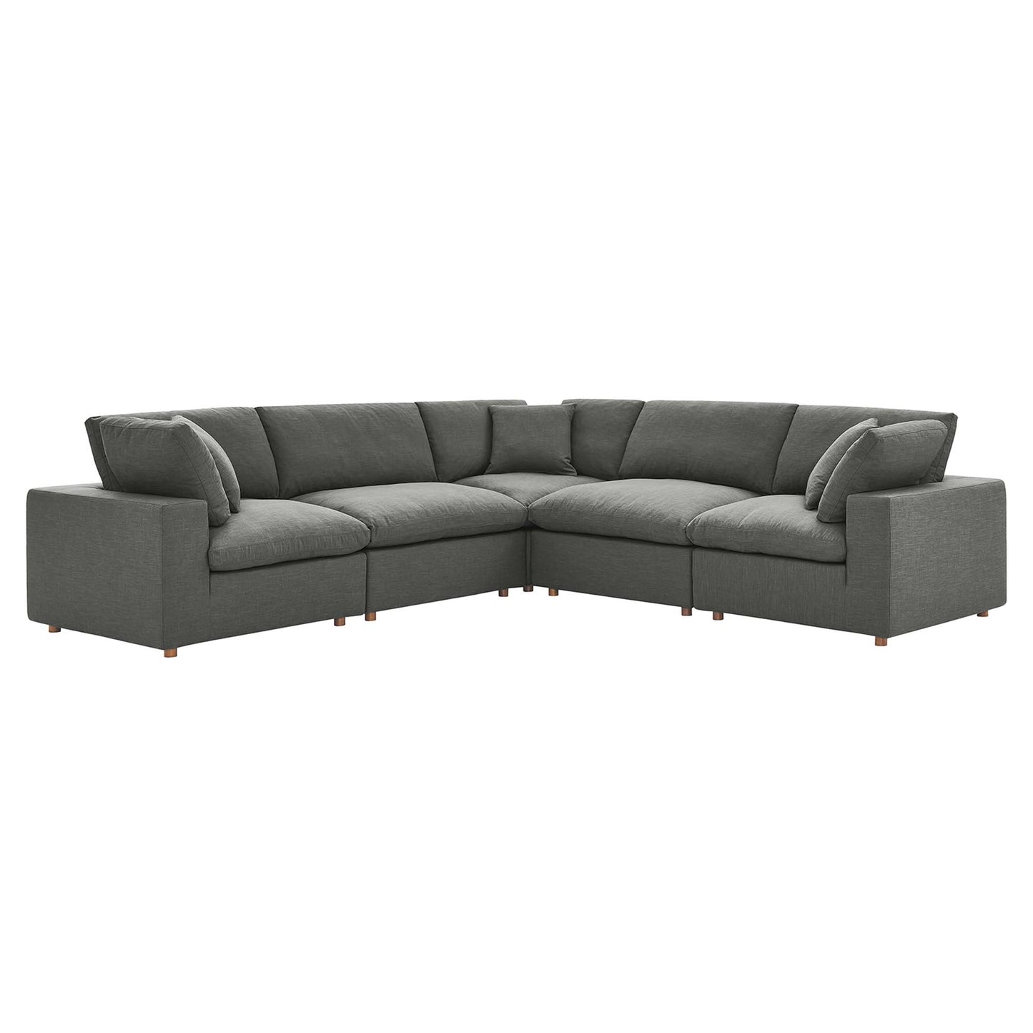 Commix 5 Piece Down Filled Overstuffed Sectional Sofa by Modway