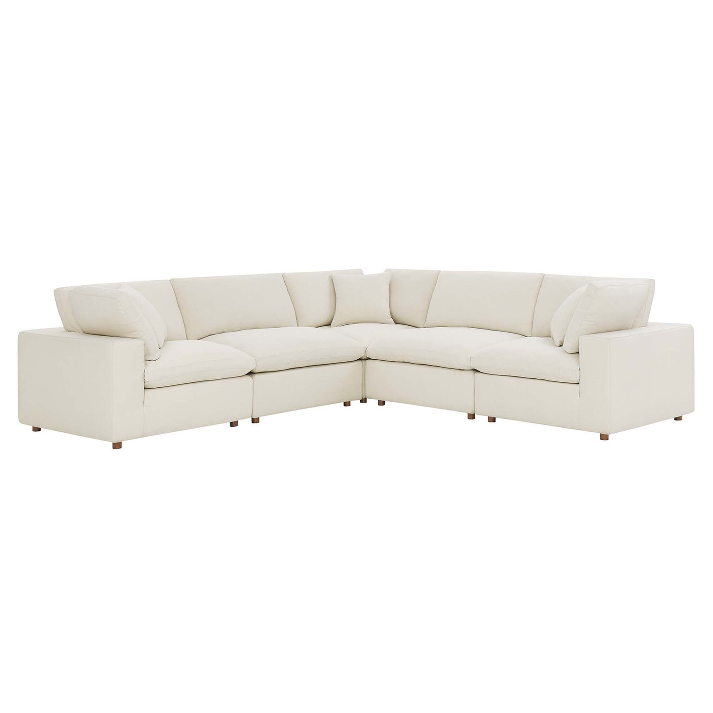 Commix 5 Piece Down Filled Overstuffed Sectional Sofa by Modway