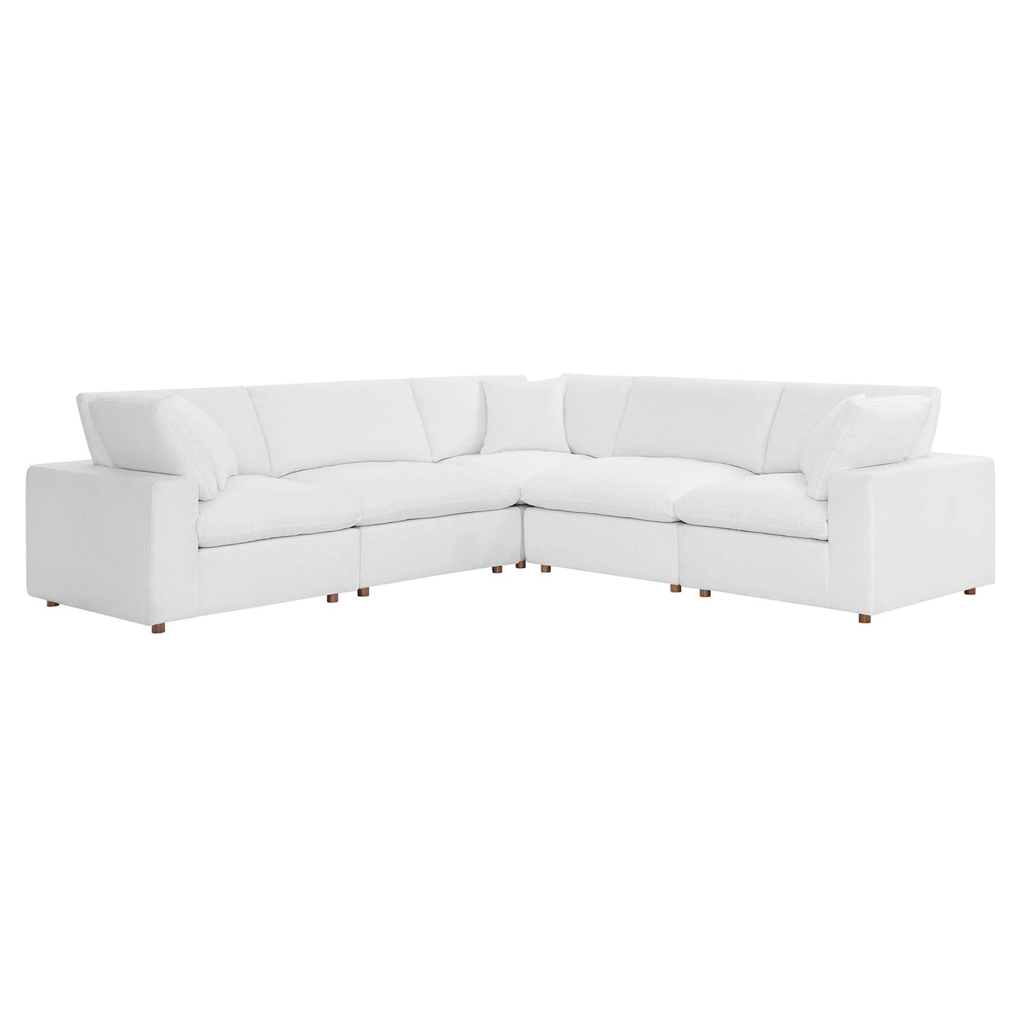 Commix 5 Piece Down Filled Overstuffed Sectional Sofa by Modway