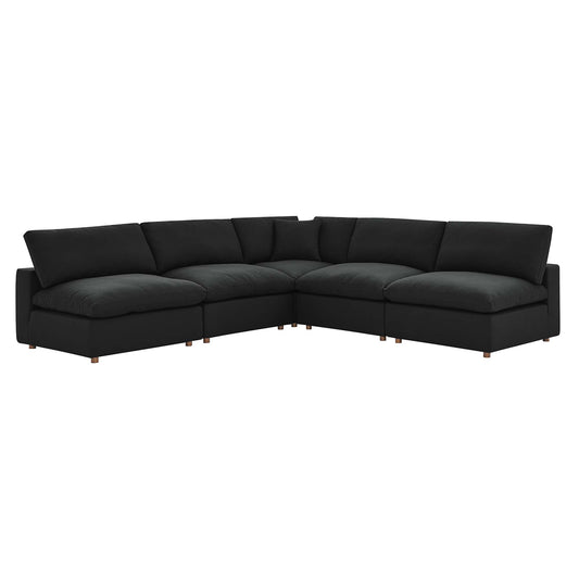 Commix 5-Piece Down Filled Overstuffed Armless Sectional Sofa by Modway