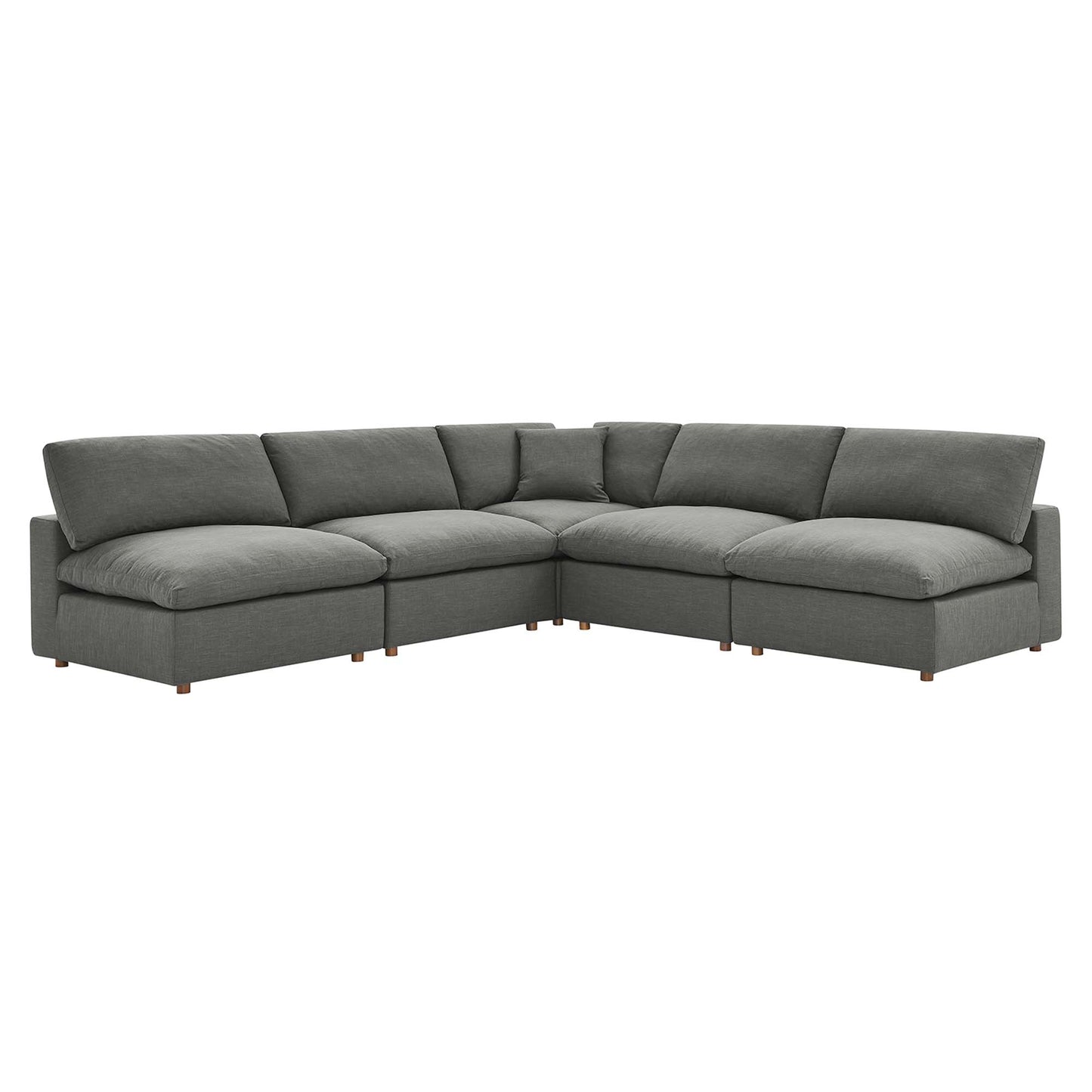 Commix 5-Piece Down Filled Overstuffed Armless Sectional Sofa by Modway