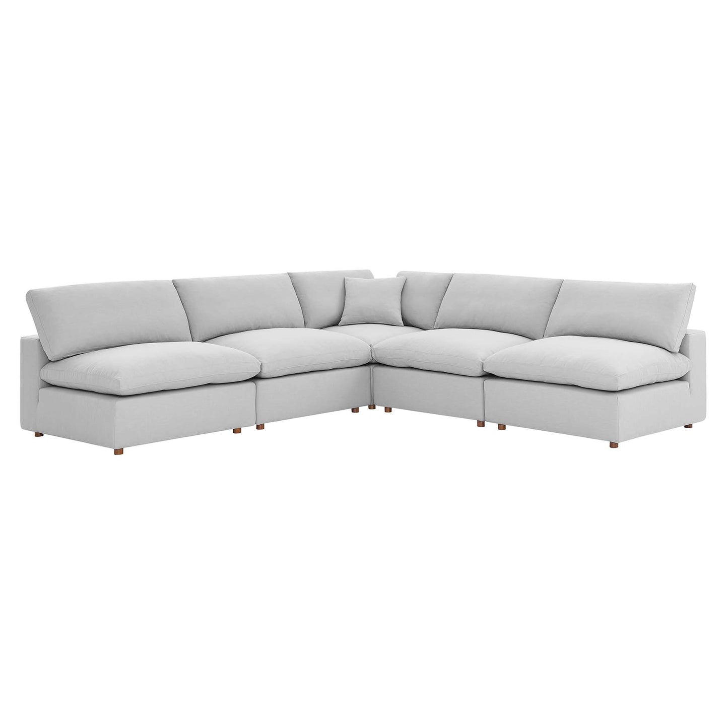 Commix 5-Piece Down Filled Overstuffed Armless Sectional Sofa by Modway