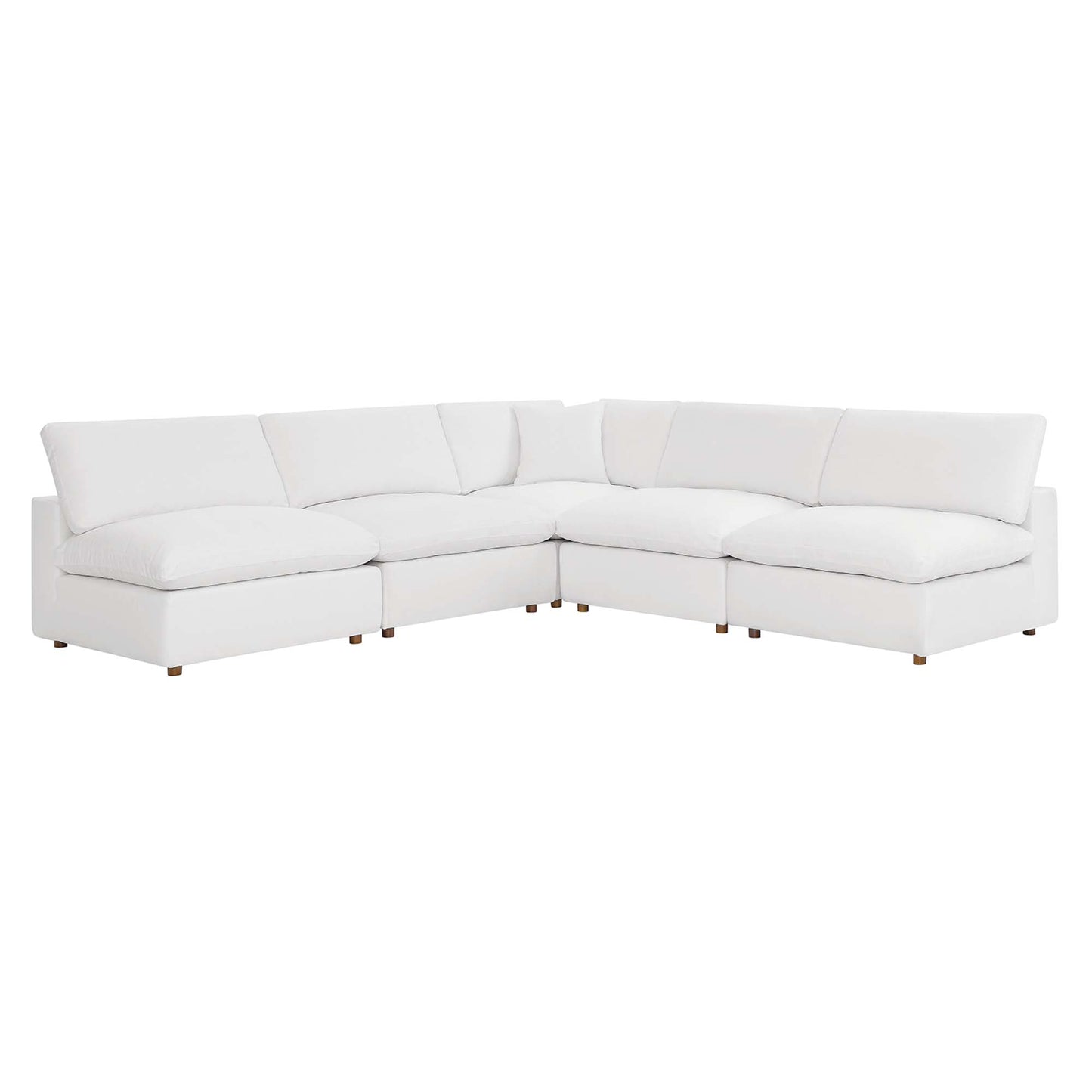 Commix 5-Piece Down Filled Overstuffed Armless Sectional Sofa by Modway