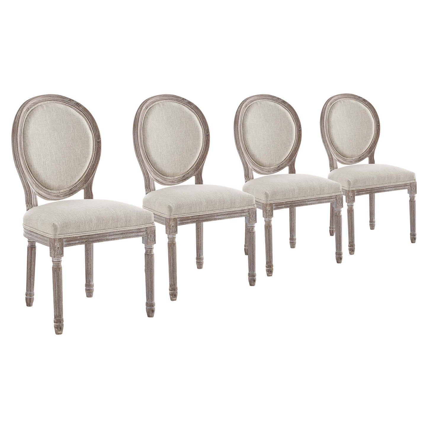 Emanate Upholstered Fabric Dining Side Chair Set of 4 by Modway