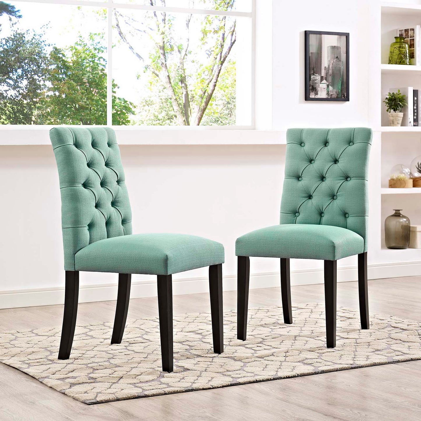 Duchess Fabric Dining Chair Set of 2 by Modway