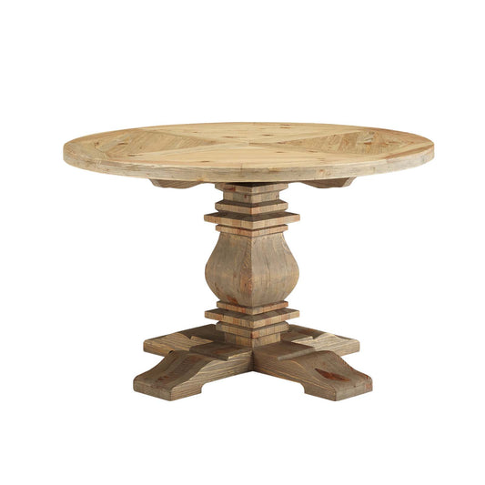 Column 47" Round Pine Wood Dining Table by Modway