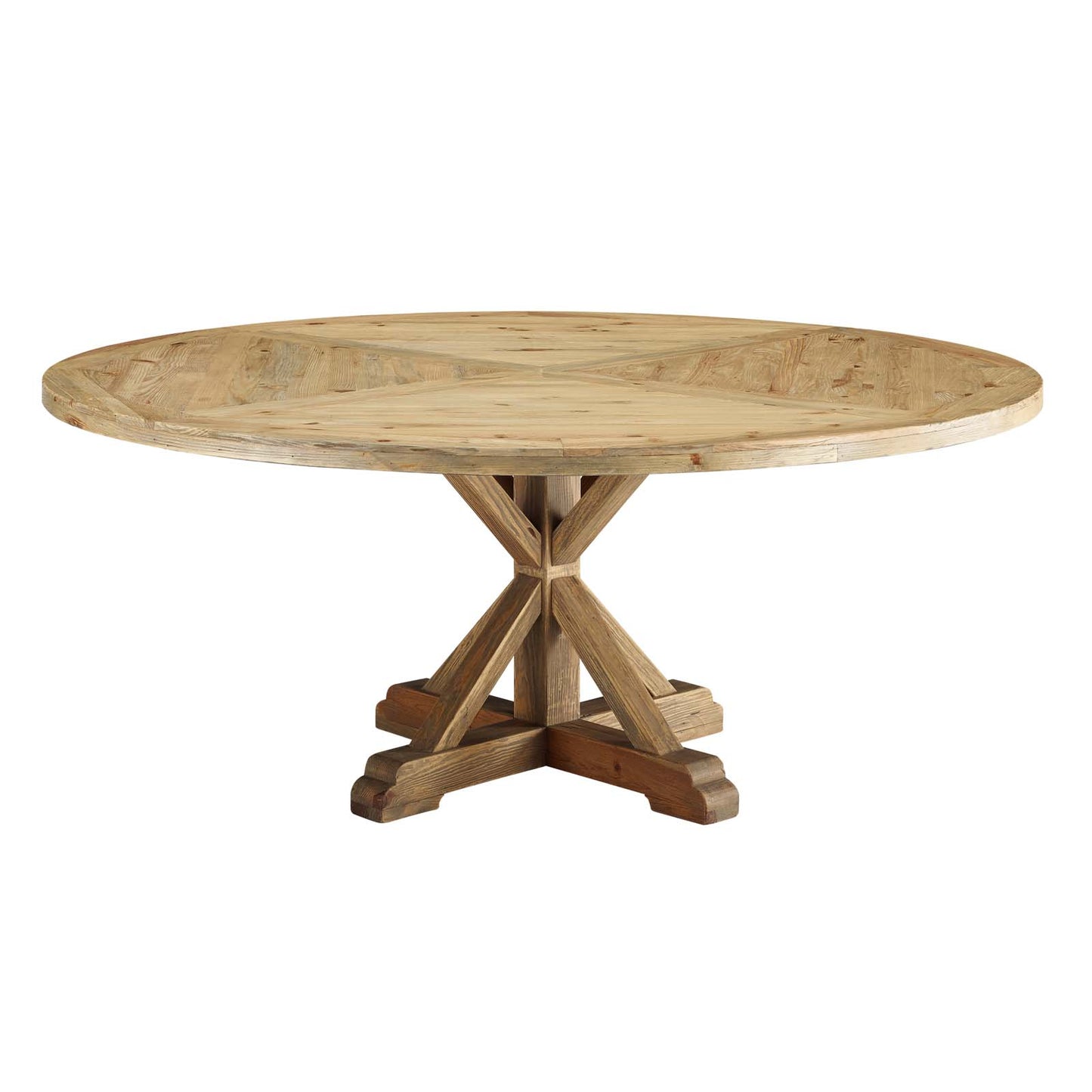 Stitch 71" Round Pine Wood Dining Table by Modway