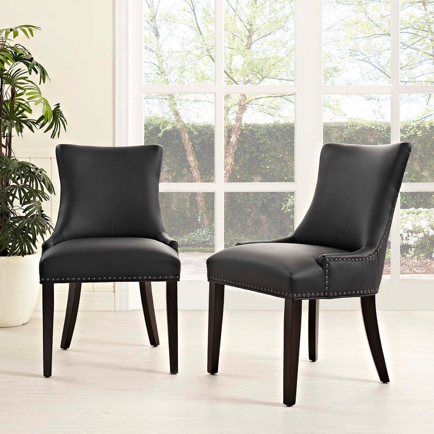 Marquis Faux Leather Dining Chair Set of 2 by Modway