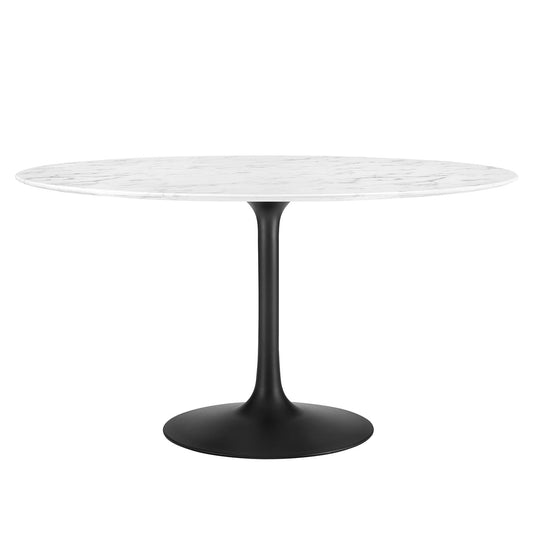 Lippa 54" Round Artificial Marble Dining Table by Modway